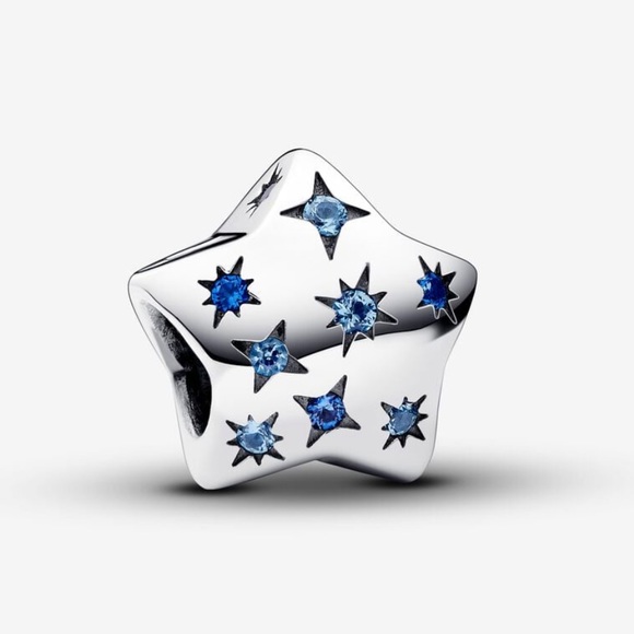 NWOT Bold Sparkling Star Charm Sterling Silver 925 - Picture 3 of 15